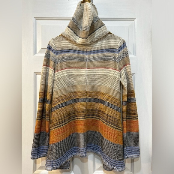 Anthropologie Sparrow Fiemme Hooded Cardigan Size S Textured Aztec Southwestern - Picture 3 of 9